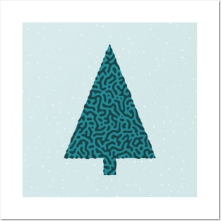 Turing Pattern Christmas Tree (Green) Posters and Art